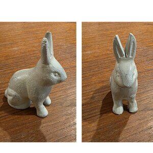 WHITE CAST IRON Bunny Rabbit Rustic 4.5" EASTER/SPRING
